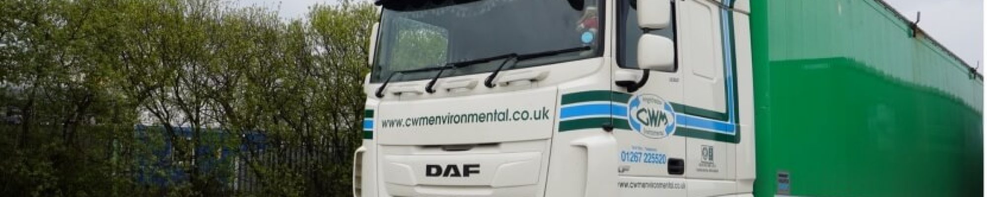 CWM arctic lorry with a white cab and green trailer