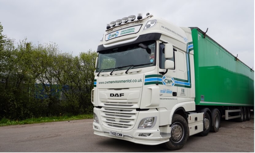 CWM arctic lorry with a white cab and green trailer